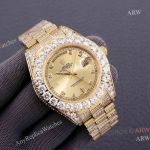 Best Copy Rolex Oyster Perpetual Day Date Yellow Gold Diamond Bezel Automatic Watches